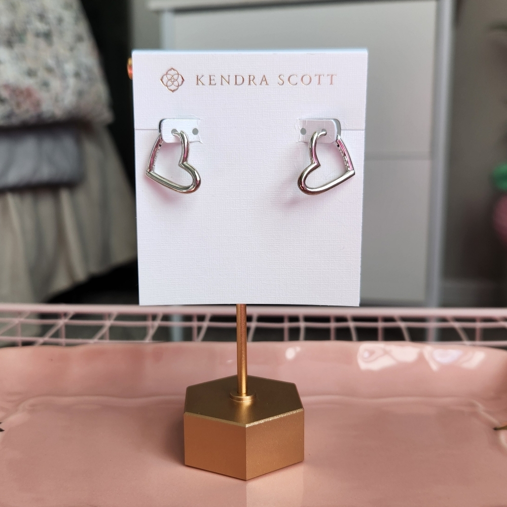 Kendra Scott Sterling Silver 925 Ari Heart Hoops